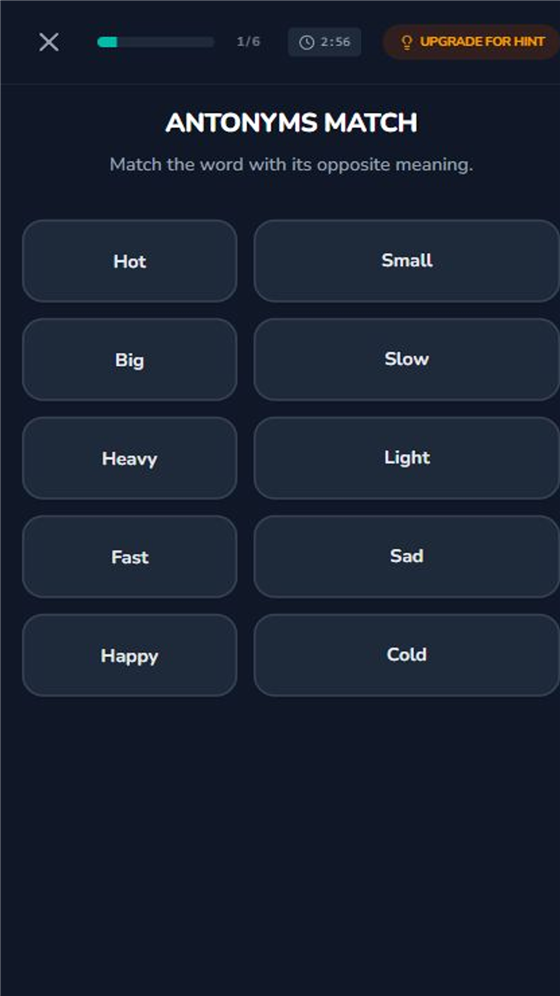 GrammarScout word matching exercise